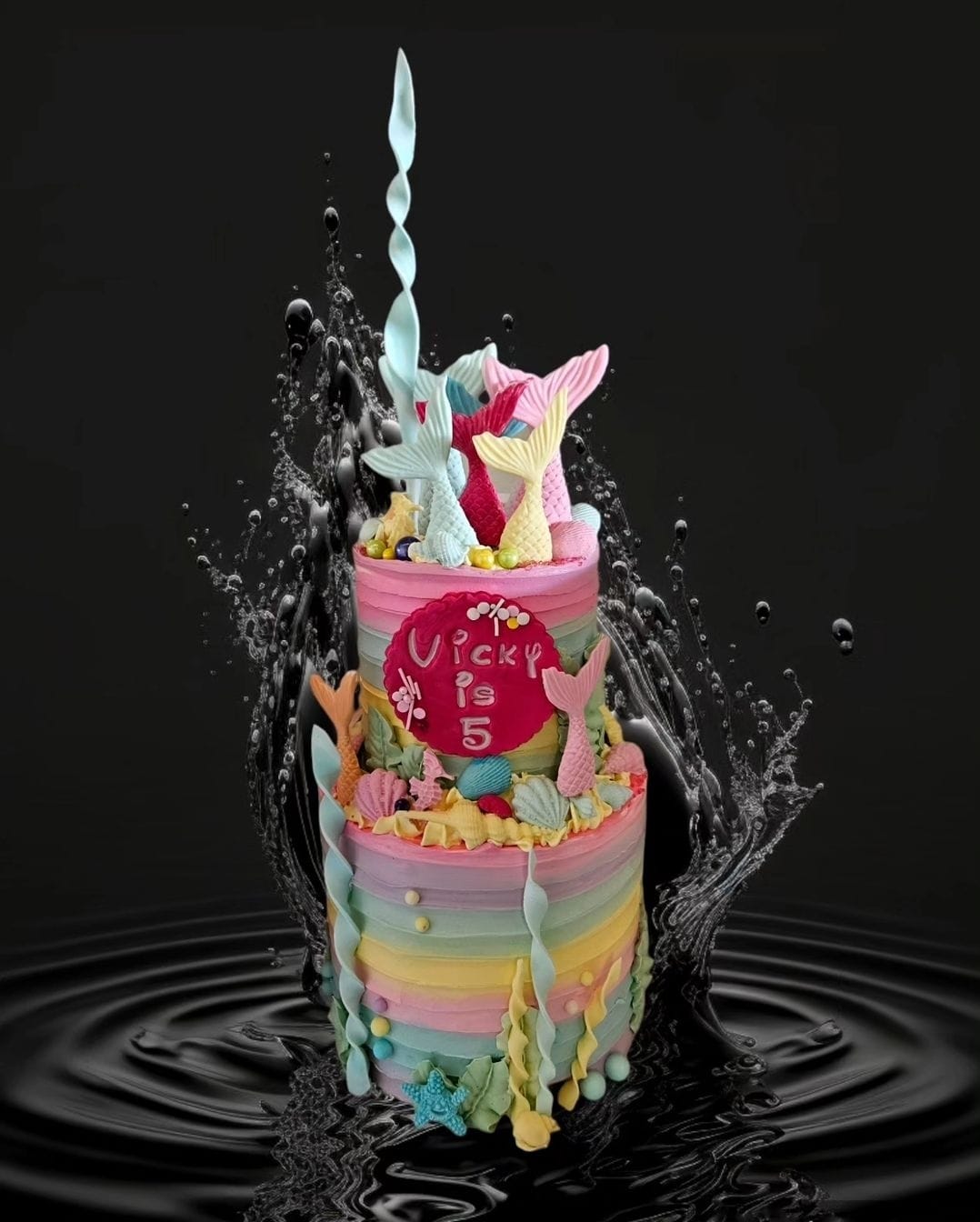 2 Tier Mermaid Kids Birthday Cake