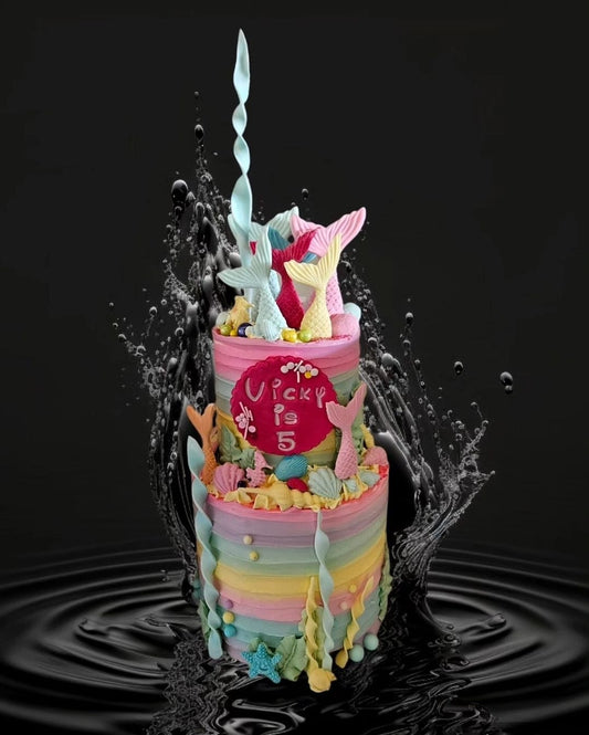 2 Tier Mermaid Kids Birthday Cake