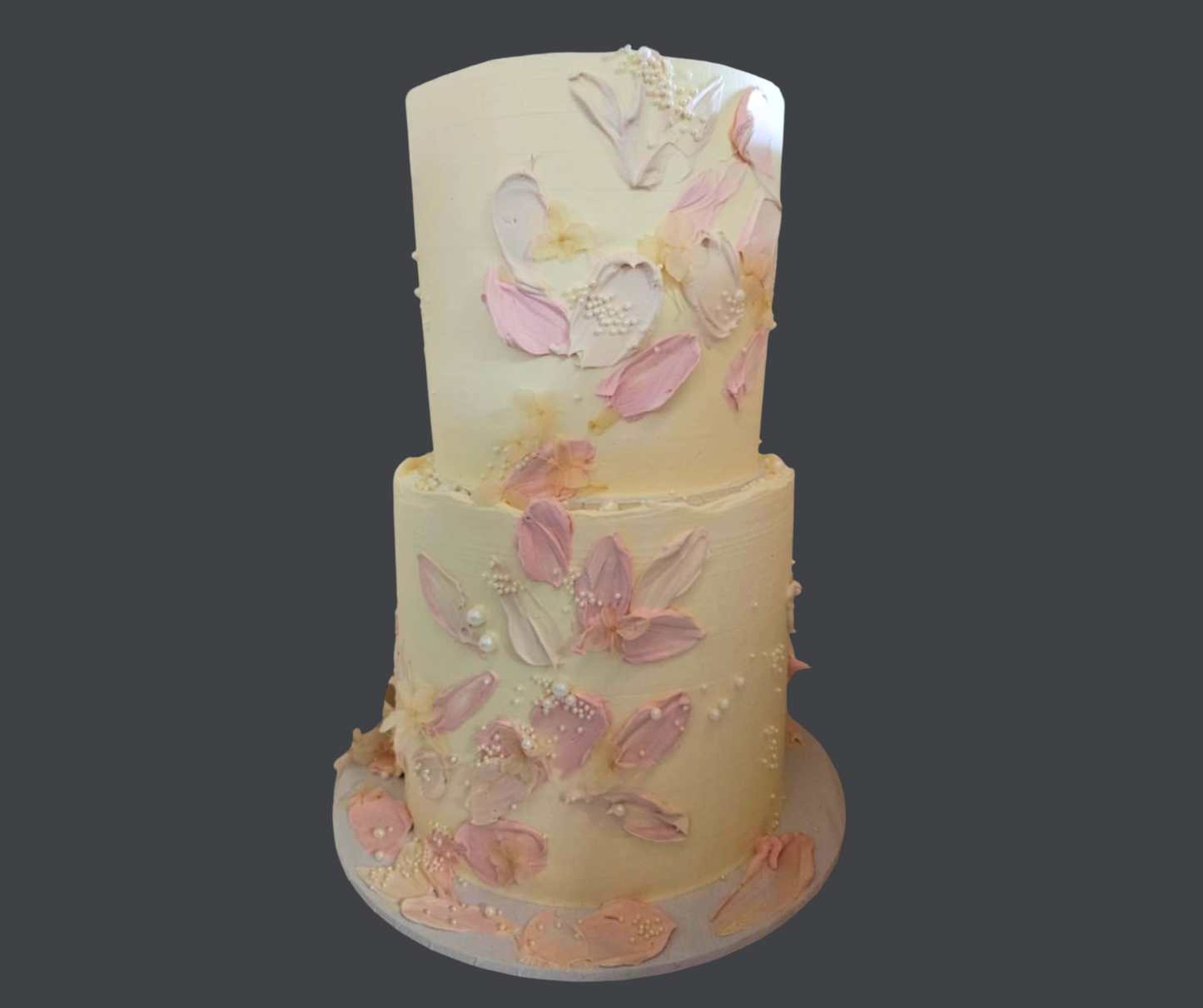 2 tier Baptism Pallet Knife Textured Cake